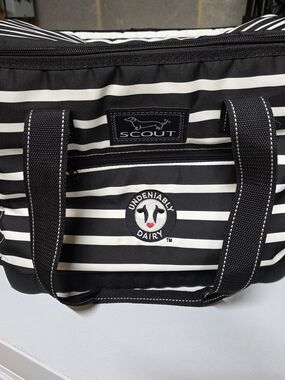 SCOUT Black & White Striped Cooler Bag